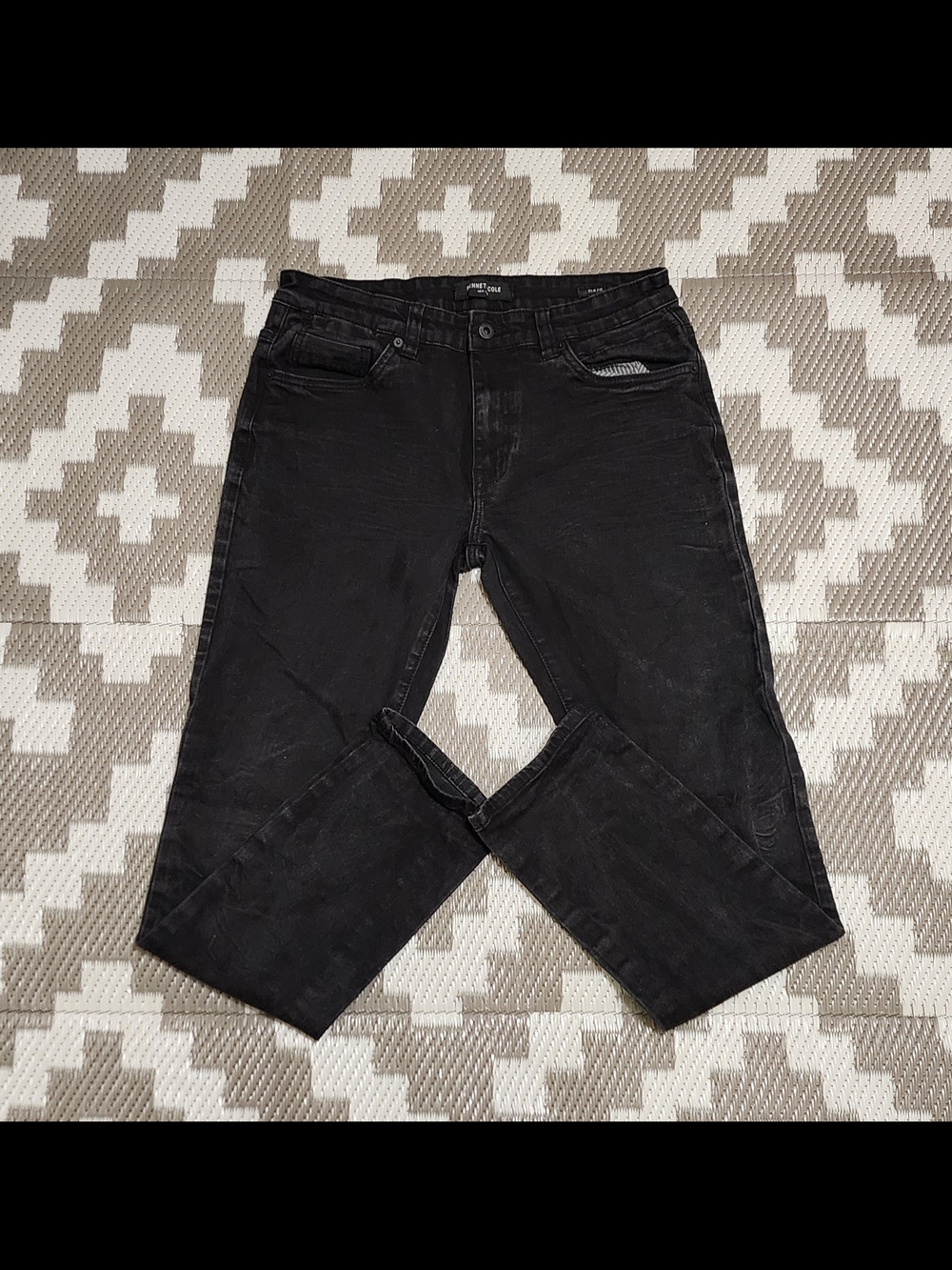 Kenneth Cole New York Slim Straight Black Jeans